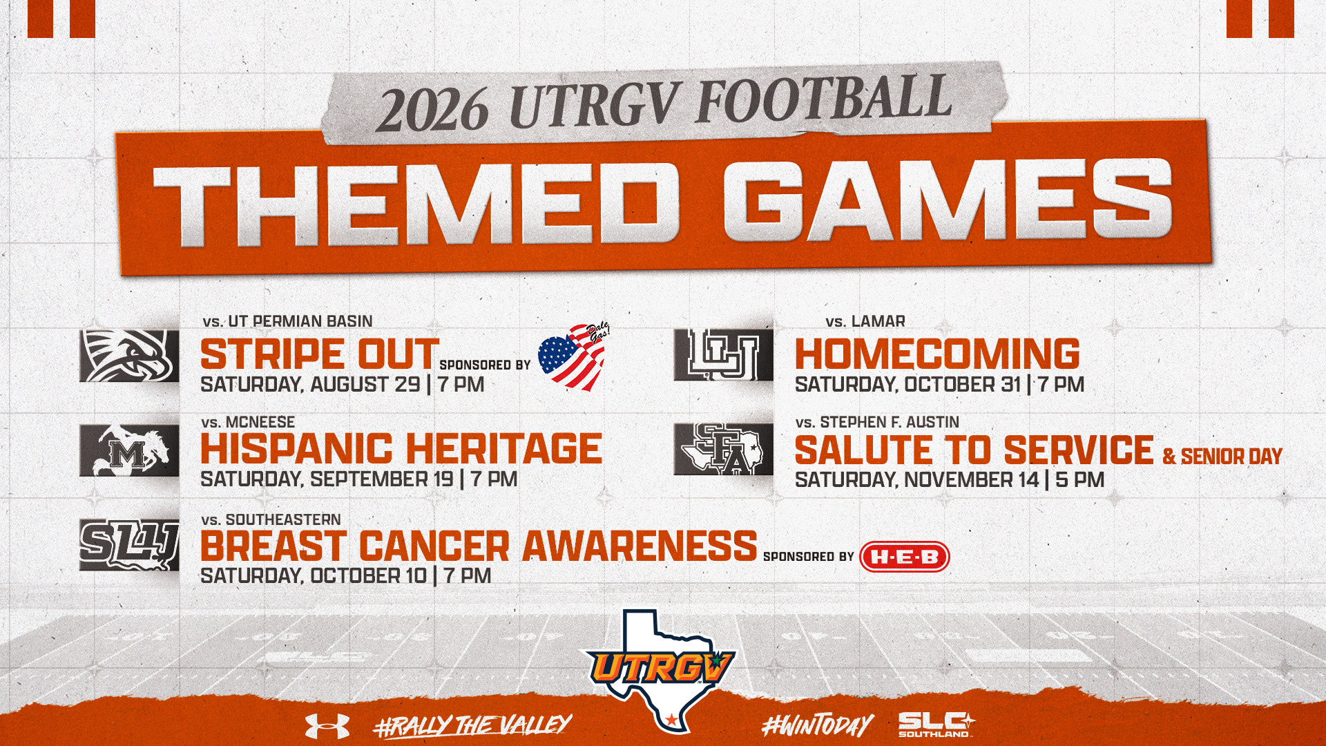 UTRGV Vaqueros 2026 football home-game schedule